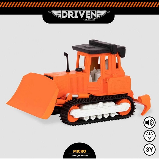 DRIVEN BY BATTAT Micro Sereis Micro Bulldozer Mainan Anak Truk Mobil Mobilan