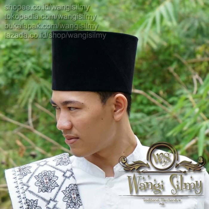 FeV10 Songkok Hitam Tinggi 13Cm - Kopiah Songkok Peci Nasional Presiden - No. 1 Gfsg20S11G