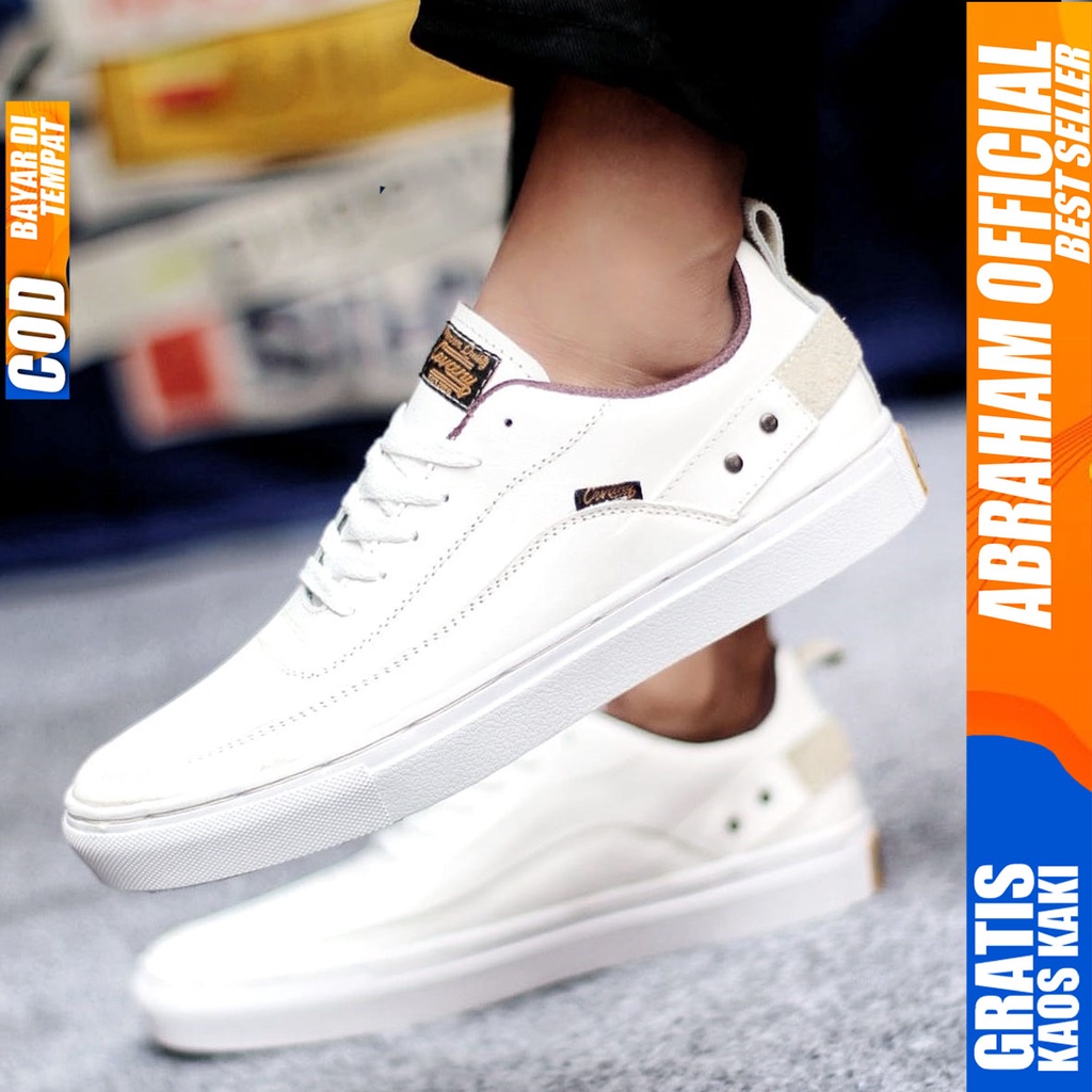 Sepatu Casual Pria Sneakers Hitam Kasual Kulit Asli Kerja Kuliah Kantor Kondangan Pesta Fashion Shoes Terbaru Sneker Original CYRE ABRAHAM