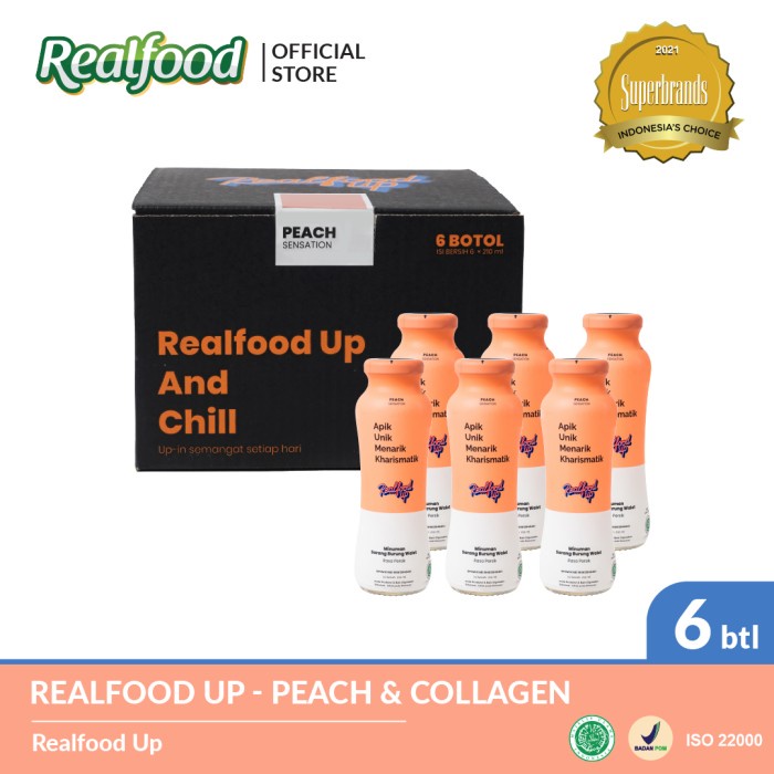 

✨COD✨ Realfood Up Peach & Collagen 6 Bottles