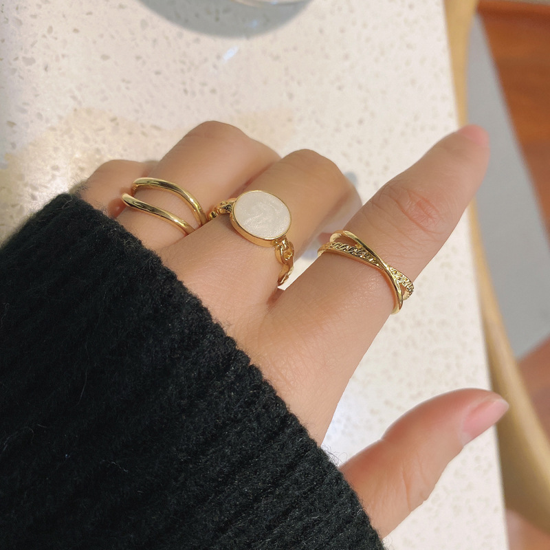 3pcs / Set Cincin Model Terbuka Gaya Korea Untuk Hadiah