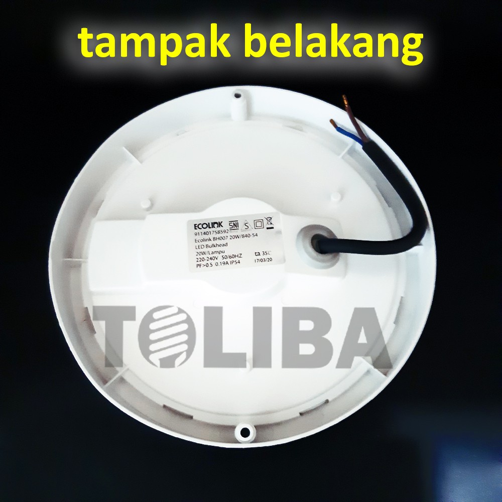 lampu panel led bulkhead ecolink 20watt 20w 20 w outbow ip54 4000k downlight tempel plafon sni