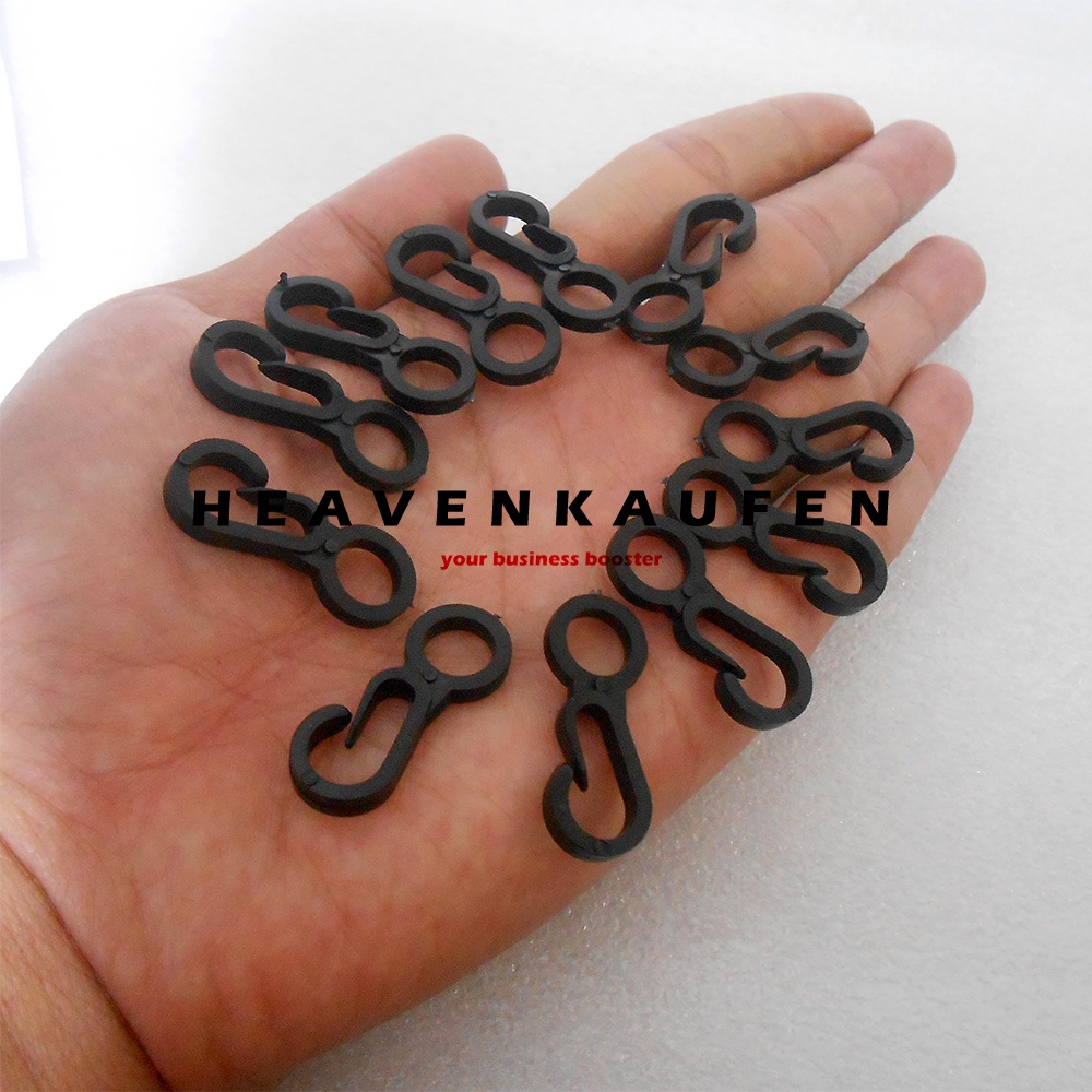 Kait Pengait Gantungan Plastik Untuk Strap Masker Lanyard Dll Panjang 3 cm Lebar Lubang 7 mm Warna Hitam Harga Per Lusin