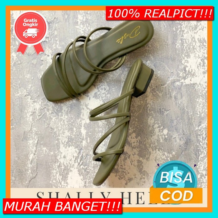 Sandal Sendal Hak High Heels Tinggi Wanita Perempuan Zara Murah Import Shally Heels - Sendal Wanita