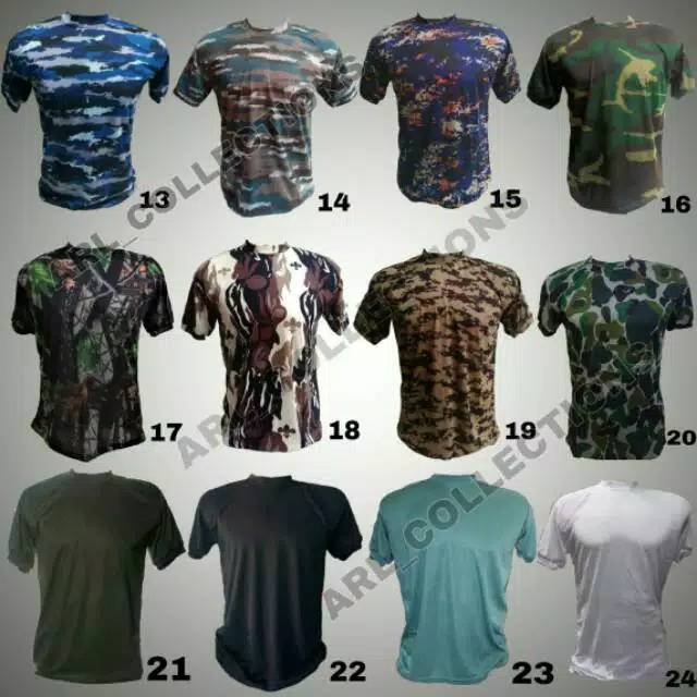 Kaos pendek loreng army/kaos oblong tactical TNIAD/AU/AL/pramuka/umum/hitam/camo airsofter outdoor