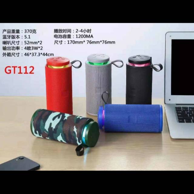 Speaker bluetooth GT112 mini tabung speaker wireless JBL GT112 speaker aktif speaker portabel