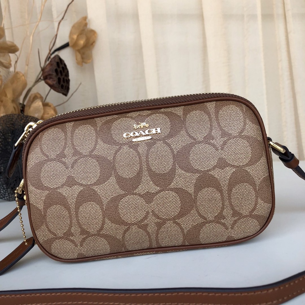 coach original 77996 new dual-pull camera bag brand new color material and leather messenger bag shoulder bag   xjb