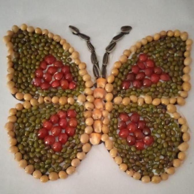 Ready Kolase Kupu-Kupu Biji Bijian