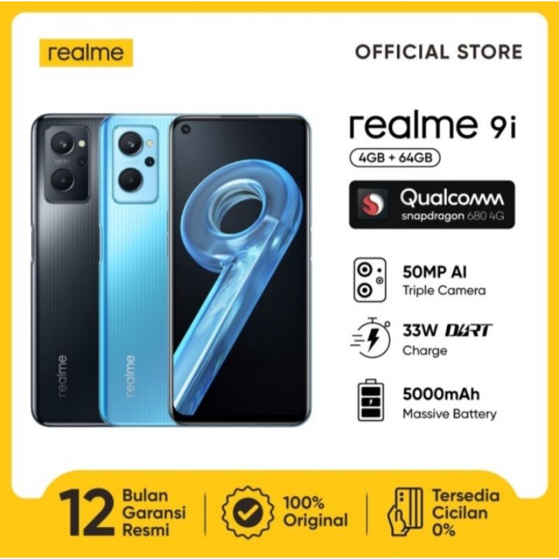 Realme 9i 4Gb 64Gb 4 GB 64 GB Garansi Resmi Realme Indonesia