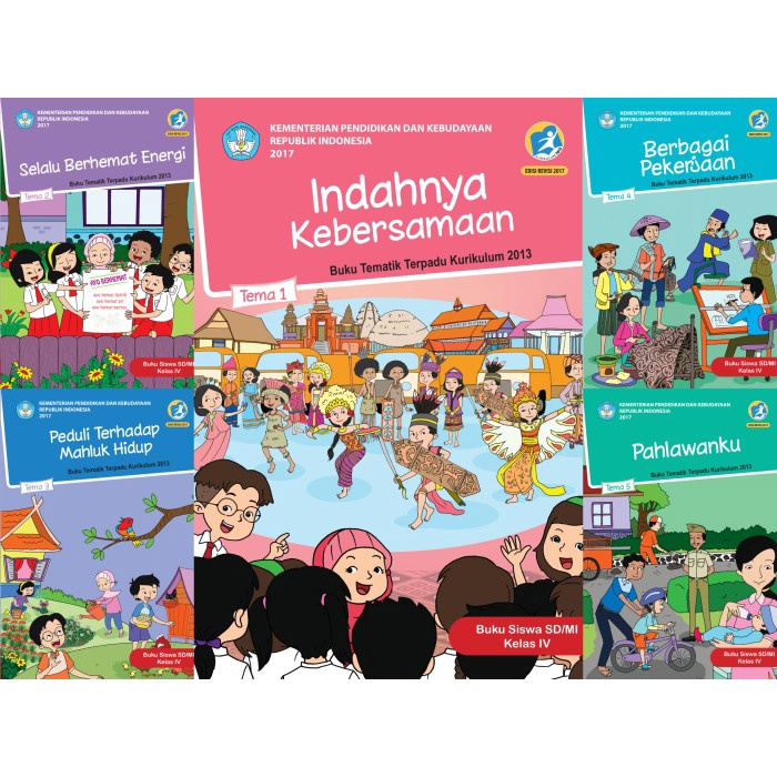 BUKU PAKET TEMATIK KELAS 4 SEMESTER 1 (TEMA 1-5) [5 Buku]