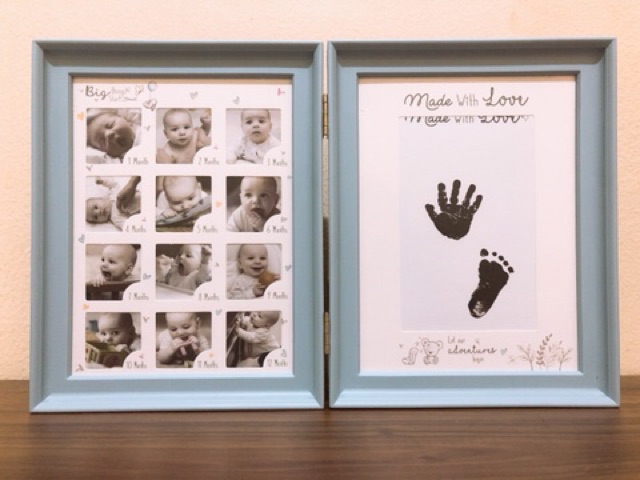 ( COD ) ink photo frame Baby hand and foot souvenir /12 Month Baby Photo Frame /handprint footprint