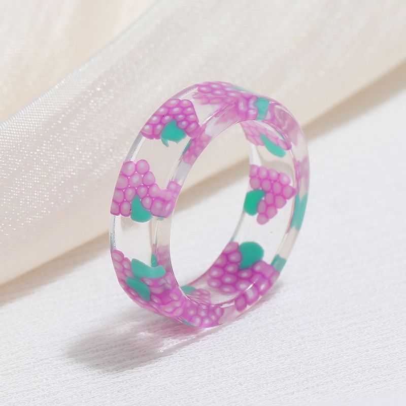 Ins Retro Candy Color Acrylic Resin Rings