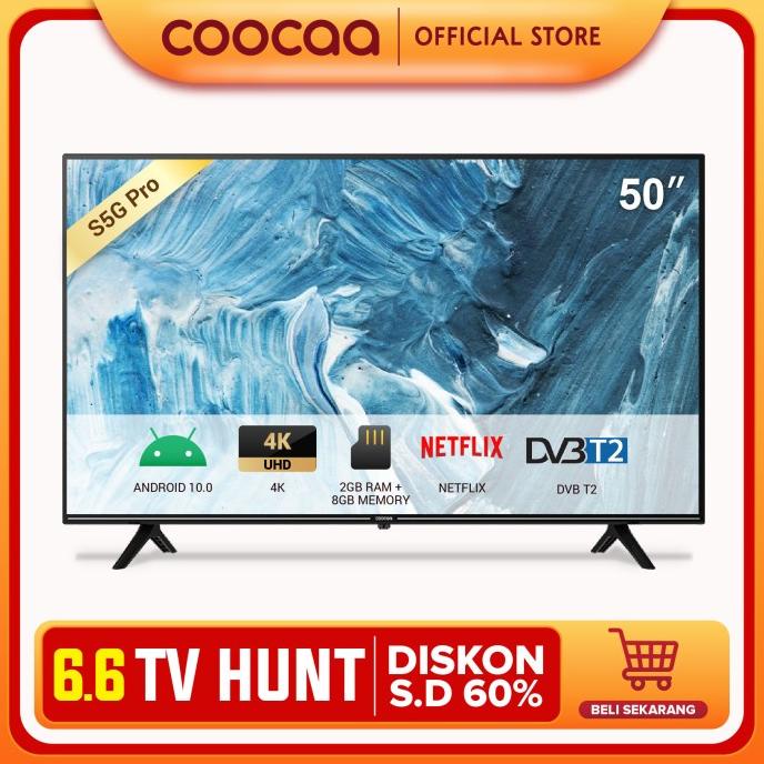 COOCAA LED TV 50 inch Android 10.0 - 4K - Digital TV (50S5G PRO)