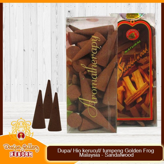 Dupa/ Hio kerucut/ tumpeng Golden Frog Malaysia - Sandalwood