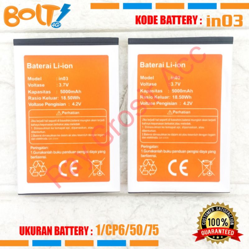 Baterai Original Double Power BOLT Aquila Max Ultra LTE IN03 , iN 03 BL1