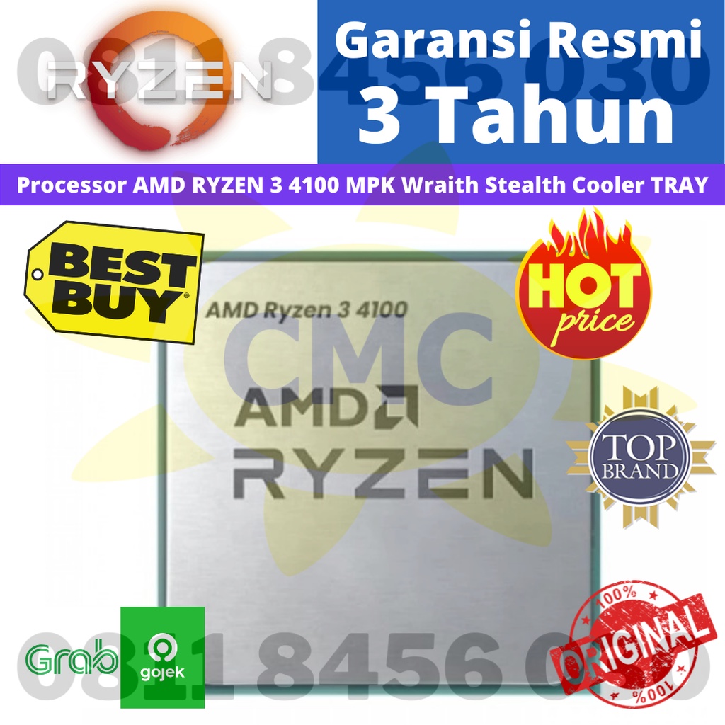 PROCESSOR AMD RYZEN 3 4100 MPK WRAITH STEALTH COOLER TRAY