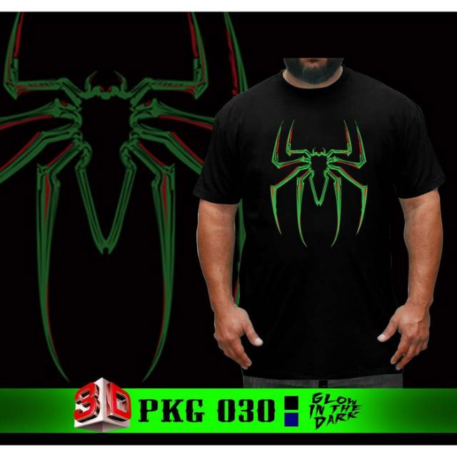 Kaos Pria Spiderman Logo Glow in the dark Baju Atasan Tshirt Superhero Rhymes Big Size Jumbo XXXL