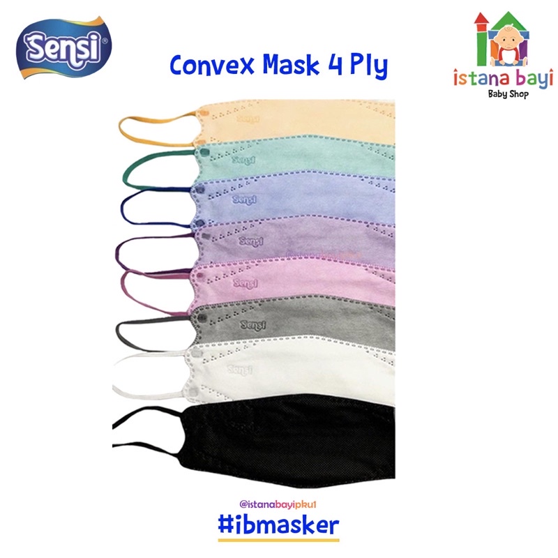 Masker SENSI CONVEX Mask 4ply earloop Medis Masker Sensi Convex Mask 4ply Pack isi 2