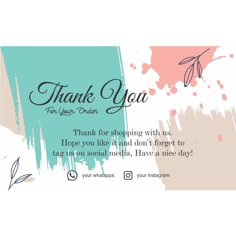

THANK YOU CARD uk. 5,5 cm x 9 cm