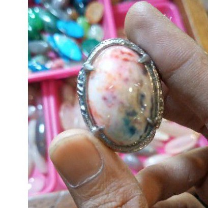 Batu akik panca warna edong 100% natural