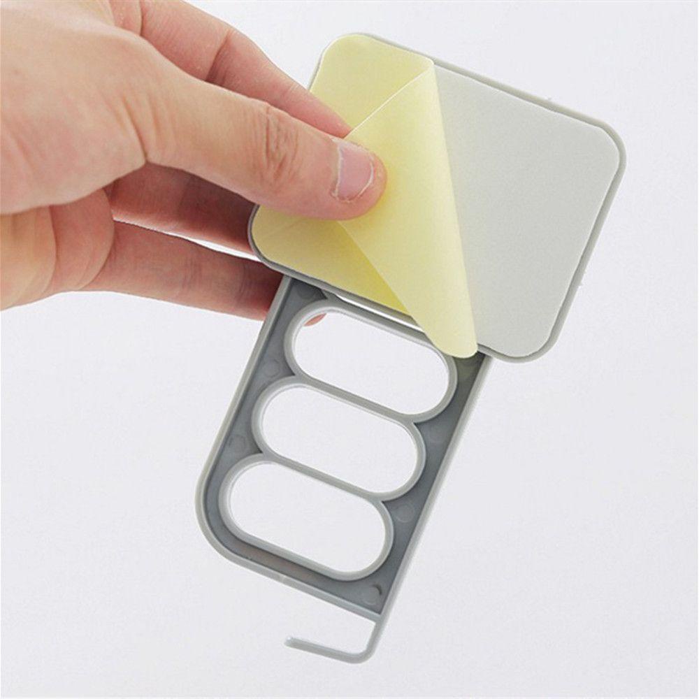 POPULAR Foldable Multifunctional Hanger Wall Mounted Storage Swivel Hook 4 Hole Clothes Hook Strong Adhesive Bathroom Wall Door Rotate Clothes Stand Plastic Seamless Stickers/Multicolor