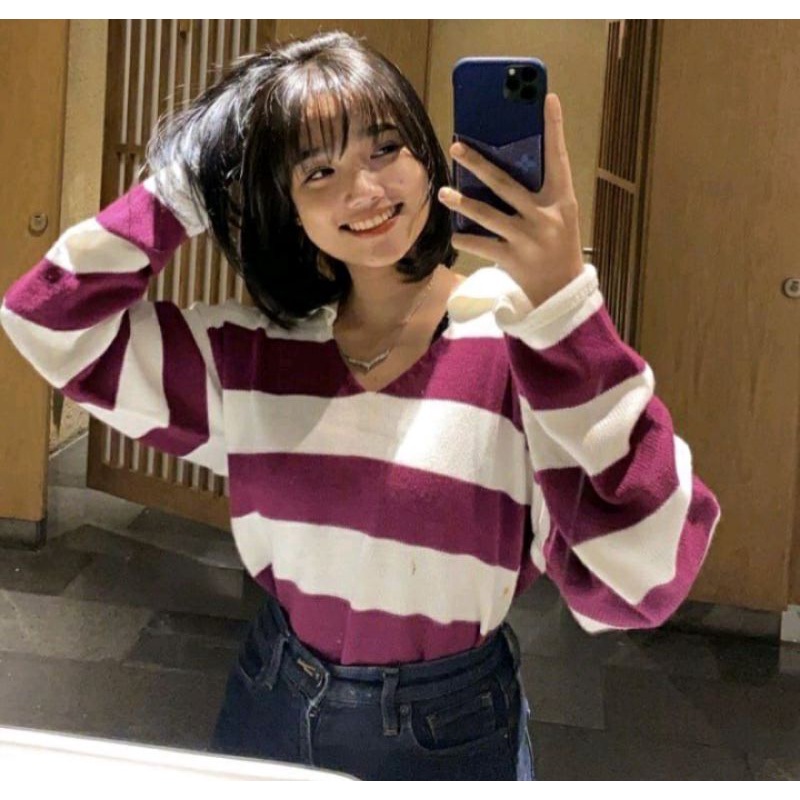 sweatar rajut fuji tebal - sweater rajut blaster oversize - baju rajut fujibahan tebal dan halus - c