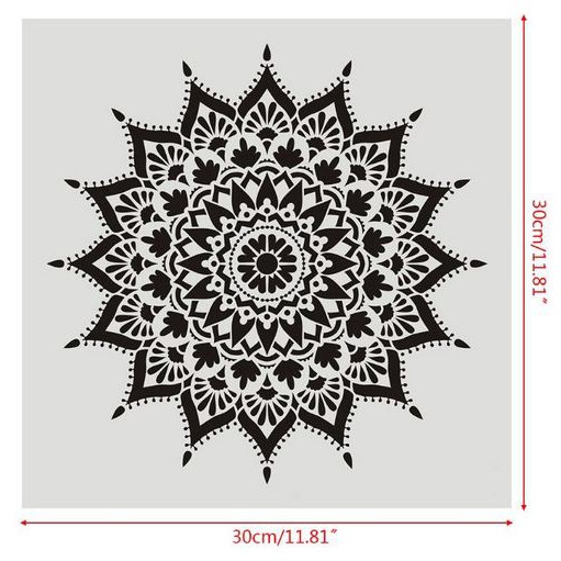 Plastic Stencil - Stensil Dekorasi Motif_MANDALA12