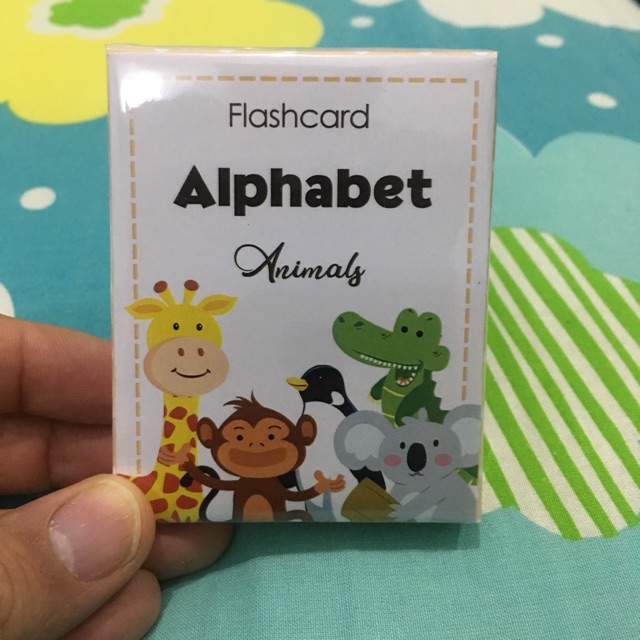 Flashcard alphabet binatang hewan flash card nama 