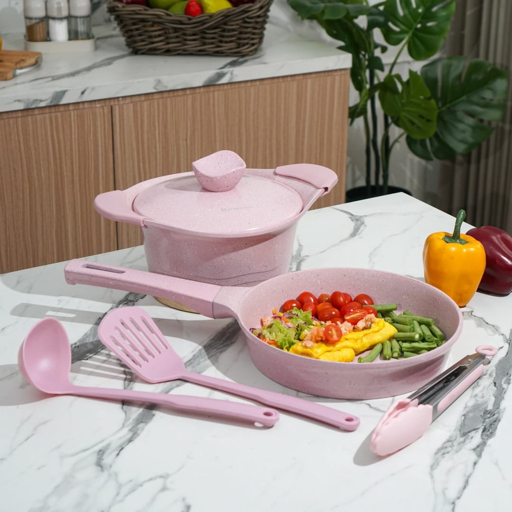 Panci Kangaroo Cookware Set Pink