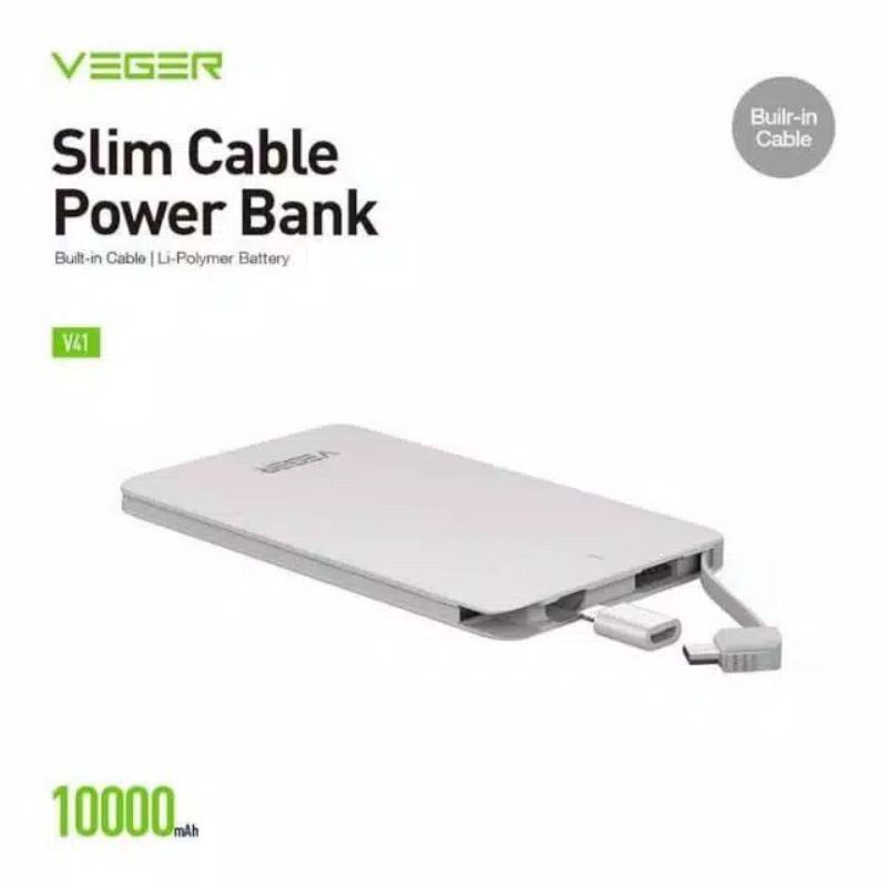 Power Bank VEGER 10000mAh v41 Original Garansi Resmi 1 Tahun