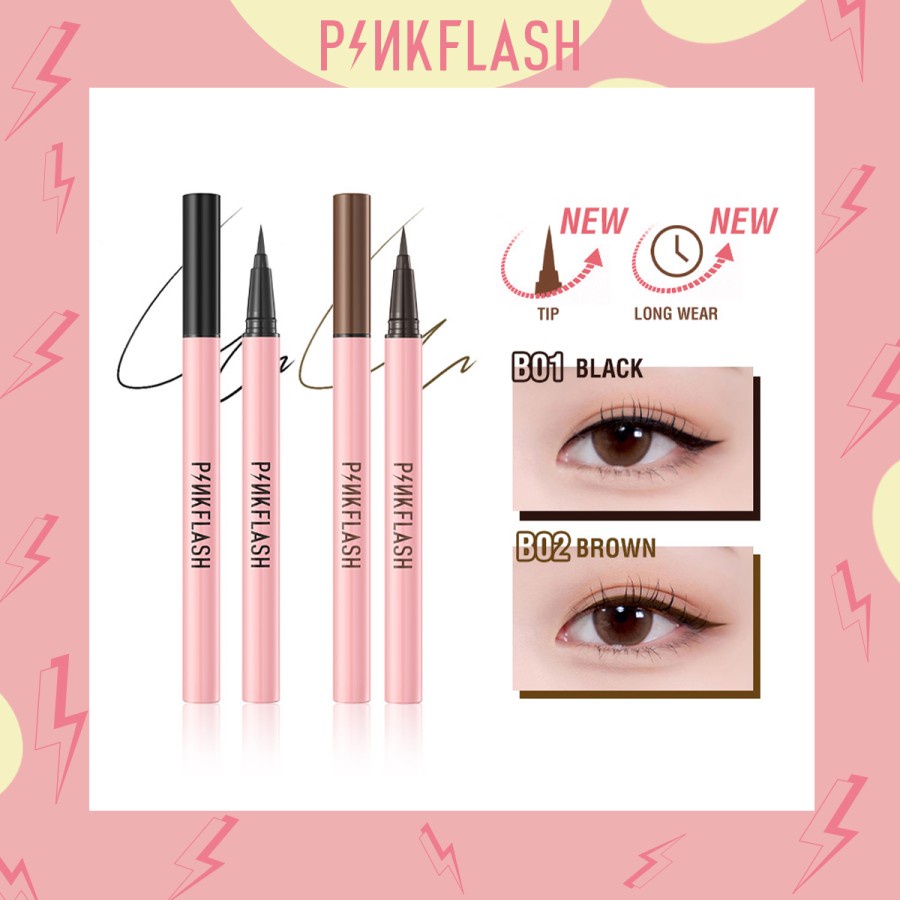 ★ BB ★ PINKFLASH Waterproof Easy Eyeliner | Pink Flash Eyeliner - PF E01 | PINK FLASH