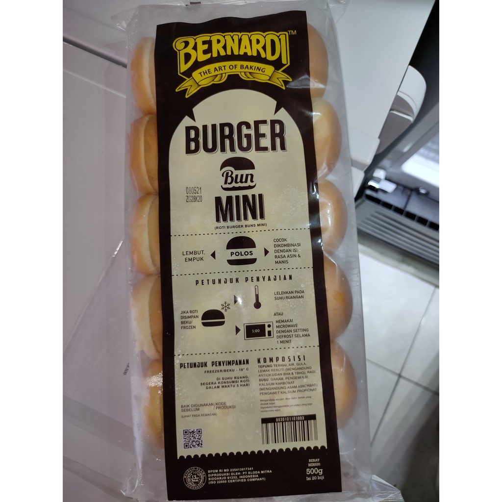 

roti burger bun mini bernardi isi 20 pcs