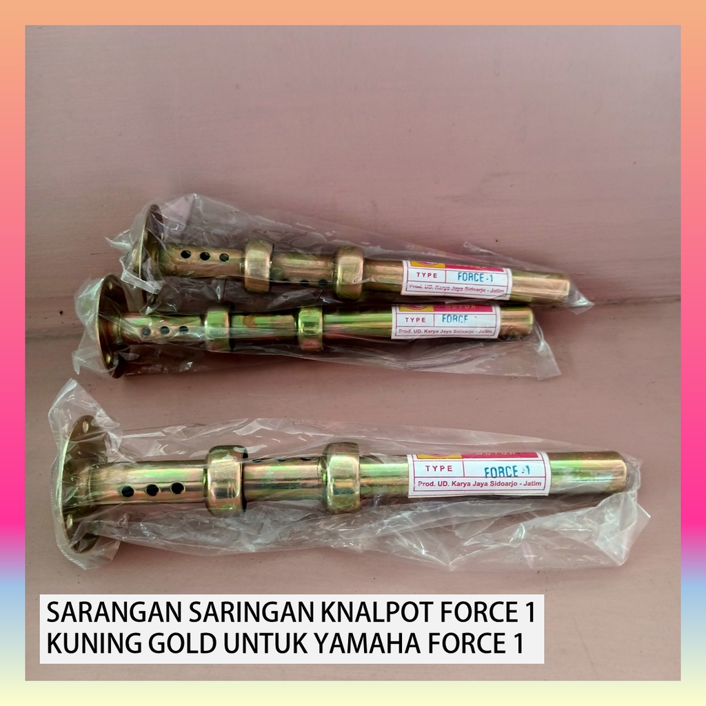 SARANGAN SARINGAN KNALPOT FORCE 1 KUNING GOLD UNTUK YAMAHA FORCE 1