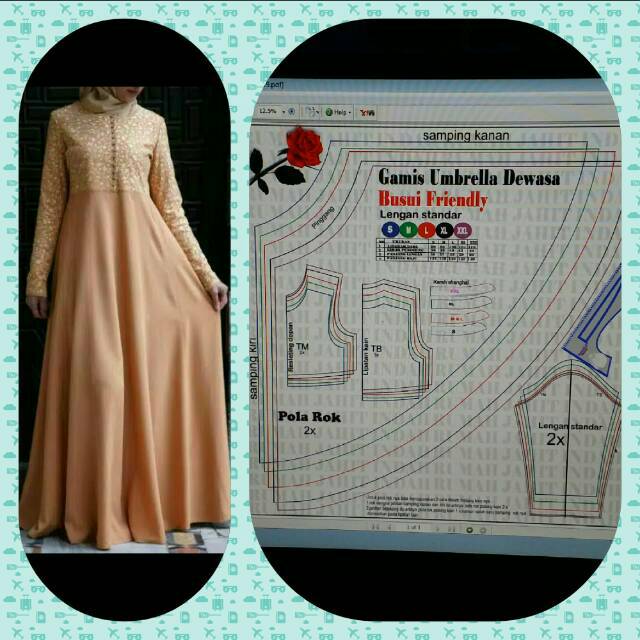 Pola Gamis Dewasa Ukuran L