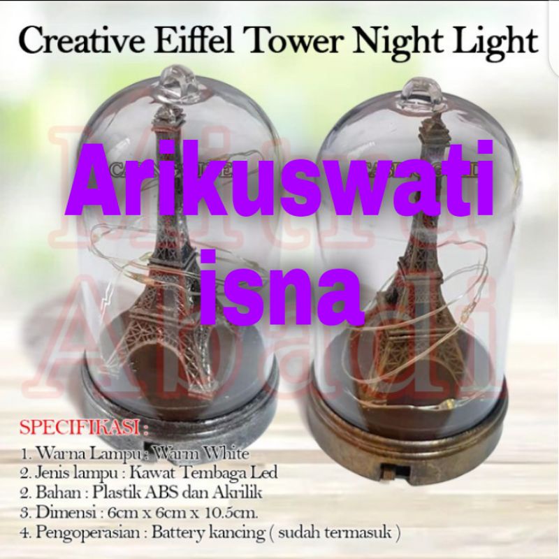 Dekorasi Lampu Malam Menara Eiffel Creative Eiffel Tower Night Light Casing Gold