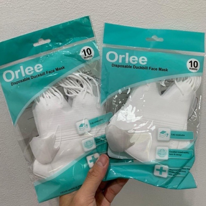 Isi 10 pcs Masker DUCK BILL 3 PLY 3D Orlee Earloop Medis Kemenkes