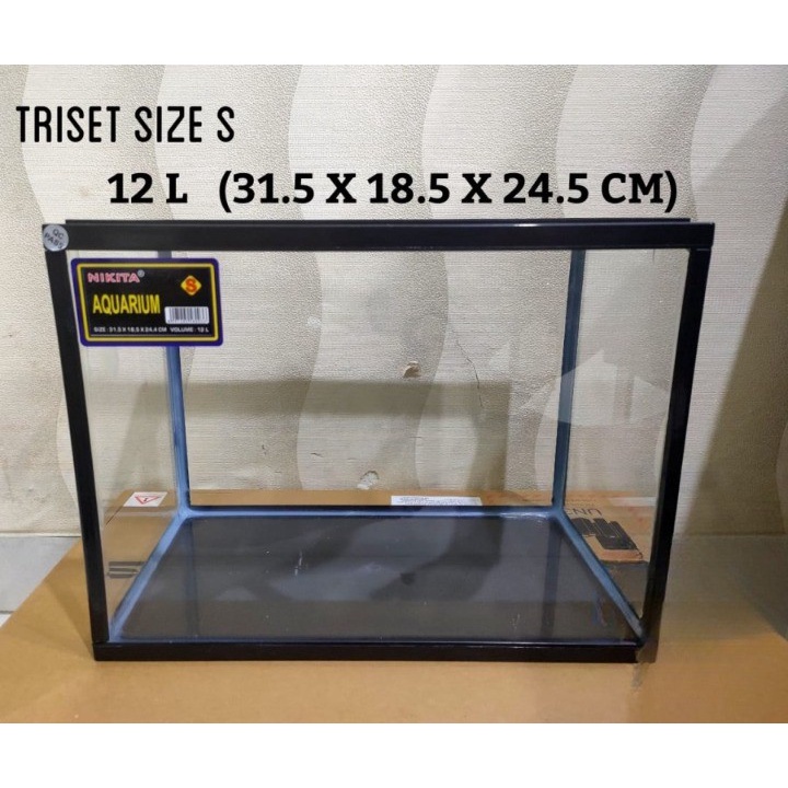 Jual Aquarium Triset Nikita Size S 12 Liter Ukuran Akuarium 31x18x24cm