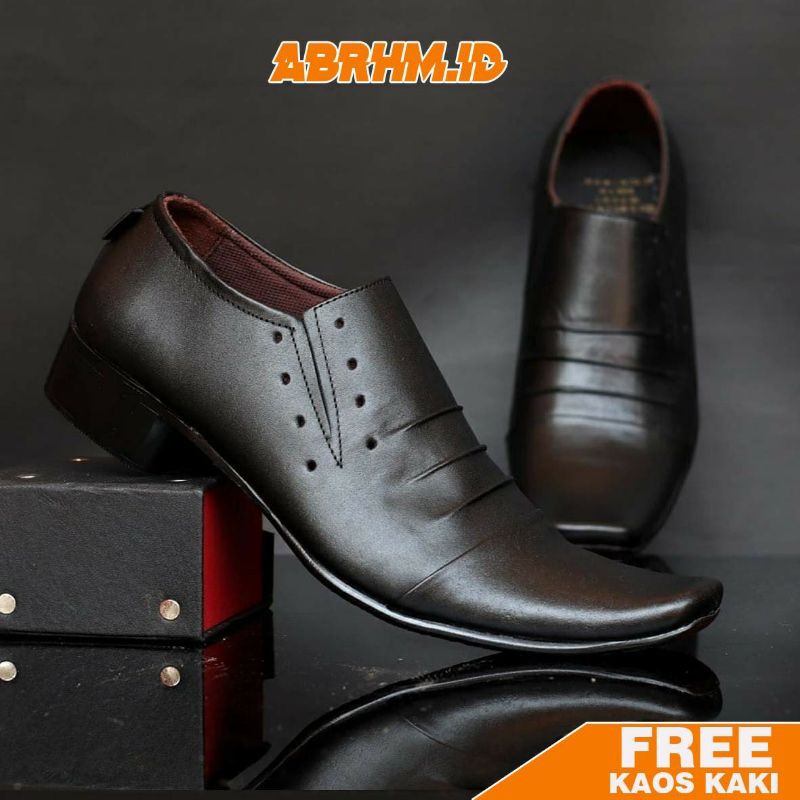 ABRHM X REMPEL Sepatu Formal Pria Sepatu Pantofel Kulit Asli Sepatu Pria Casual Ori Sepatu Kasual Oxford Kerja Kantor Kuliah Kondangan Gaya Keren Kekinian Original Murah Terlaris