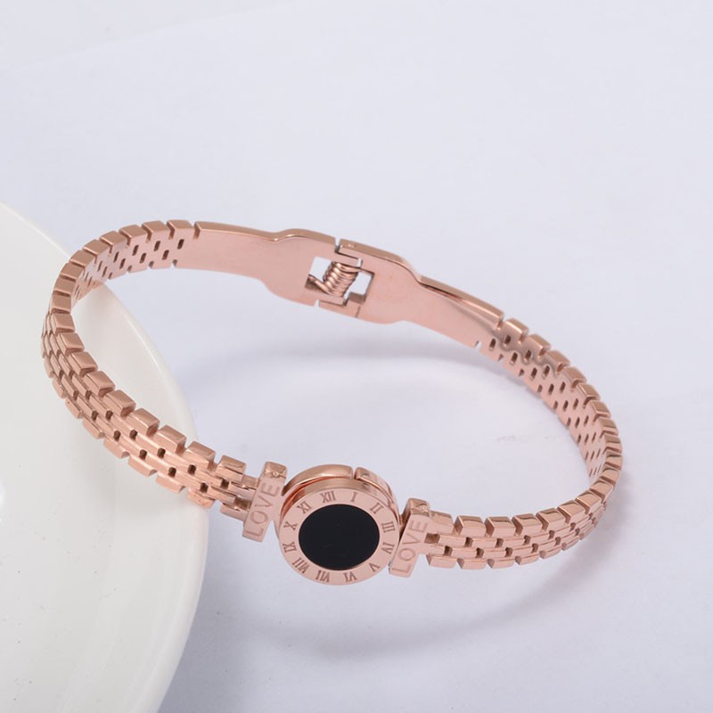 Gelang Butik Sederhana Gelang pastel Bulat Angka Romawi Untuk Pria Dan Wanita Tangan Perhiasan rose gold plated/sterling silver bracelet Untuk Wanita