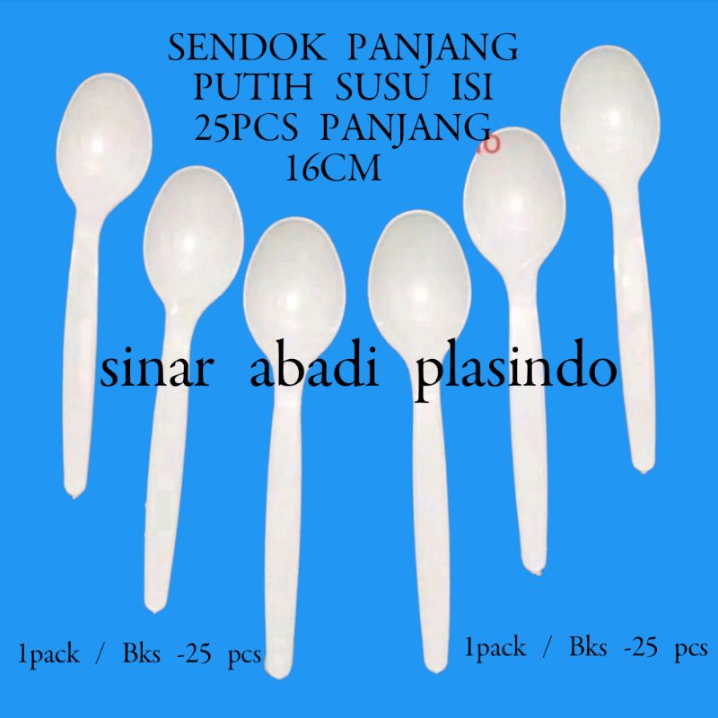 sendok plastik putih susu, sendok plastik panjang