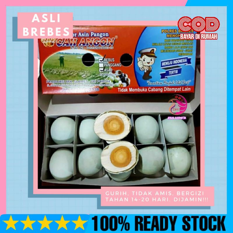

TELOR ASIN BREBES CAH ANGON ASLI / TELUR ASIN isi 10