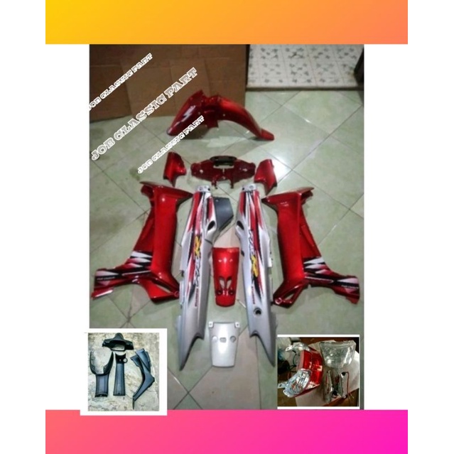 Cover bodi Fizr fiz R full set halus kasar bodi fizr  merah marun silver