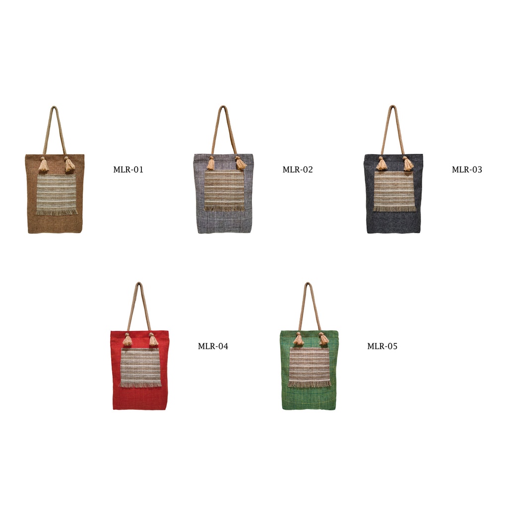 Tote Bag Tali Sumbu Kantong Depan Totebag Wanita 37x30x5cm Motif MLR-04