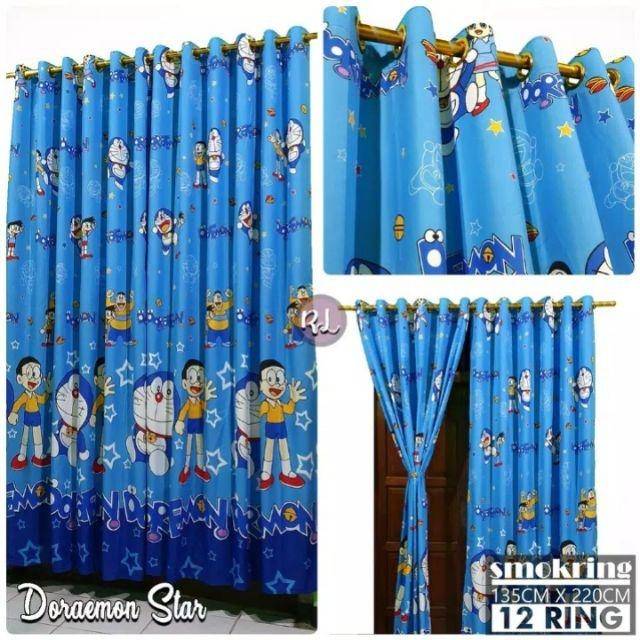  Gorden  motif  Doraemon  dewasa bikin ruangan sejuk Shopee 