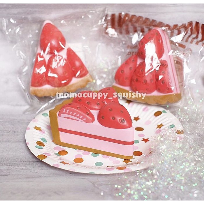 Squishy licensed strawberry slice cake by mother garden (ORI JEPANG)