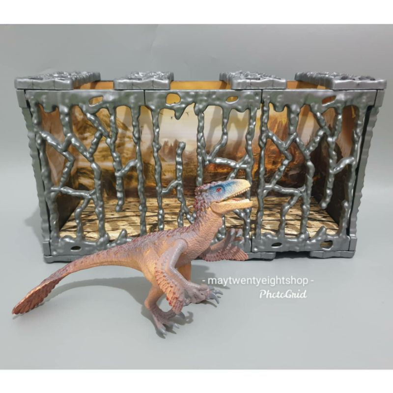 Toys Kingdom Figurine Dinosaurus Therizinosaurus With Cage / Figur Karet Dino Therizinosaurus