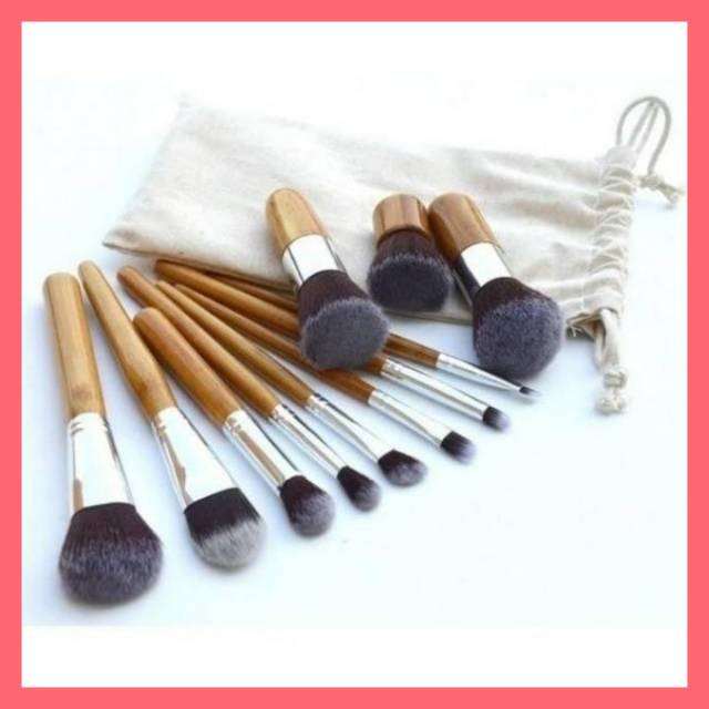 

[READY STOCK] Bamboo Brush Set Isi 11 pcs + Kantong Kanvas