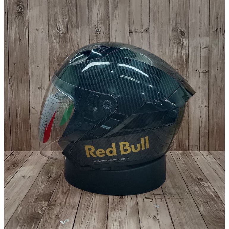 HELM RSV SV300 CARBON - PAKET GANTENG - VISOR SMOKE - RED BULL-8