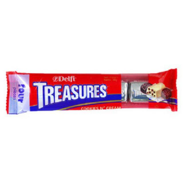 

Delfi Treasures Cookies and Cream 36 gr - Cokelat Delfi Murah - Grosir Coklat Murah - Kitkat