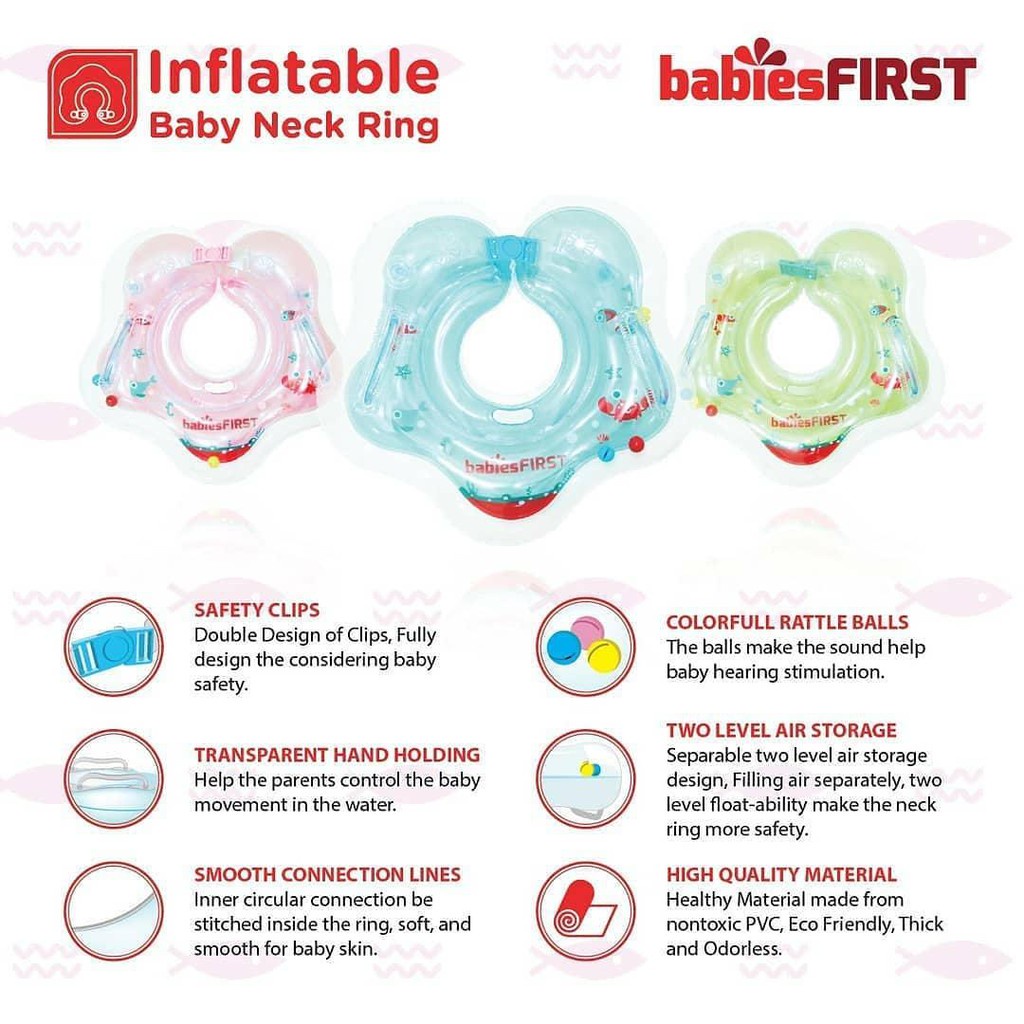 Babies First Inflatable Baby Neck Ring Ban Renang Leher Bayi OUNUO BabiesFirst